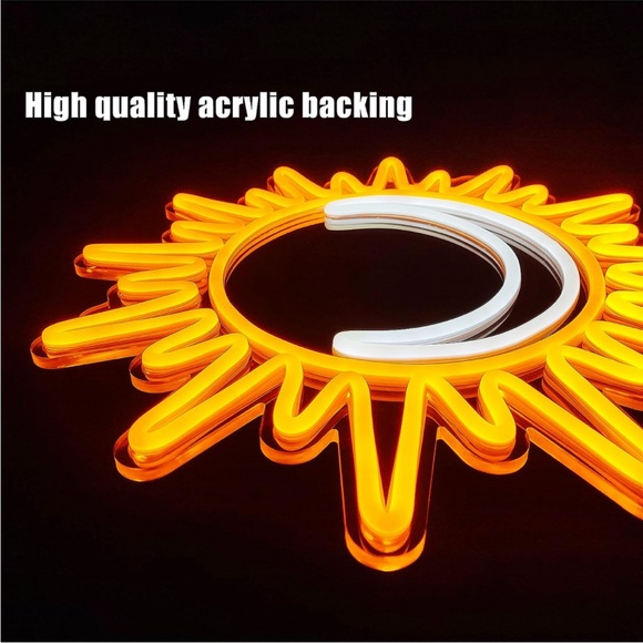 Neon Crescent Moon Sun Light LED Wall Dorm Party Patio Indoor Outdoor Decor - Picture 3 of 7